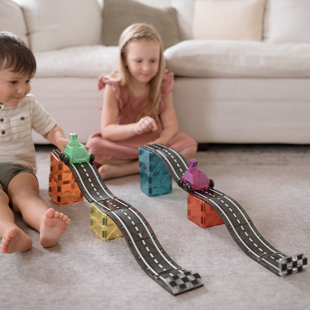 magna-tiles magnetische autobaan downhill duo - 40st  | 23840 | 1