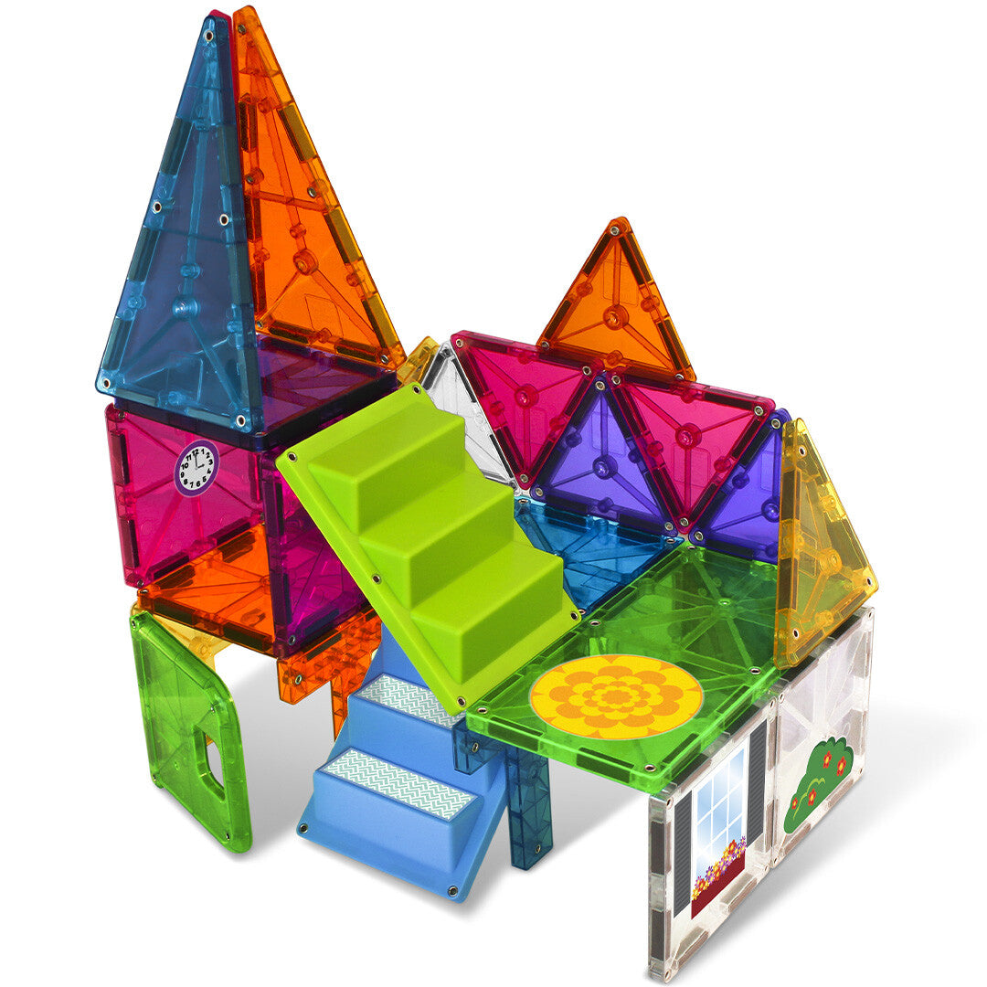 magna-tiles magnetische tegels clear colors - house - 28st  | 631291183327 | 3