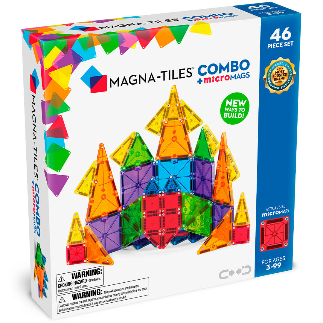 magna-tiles magnetische tegels combo met micromags - 46st | 244046COM | 0
