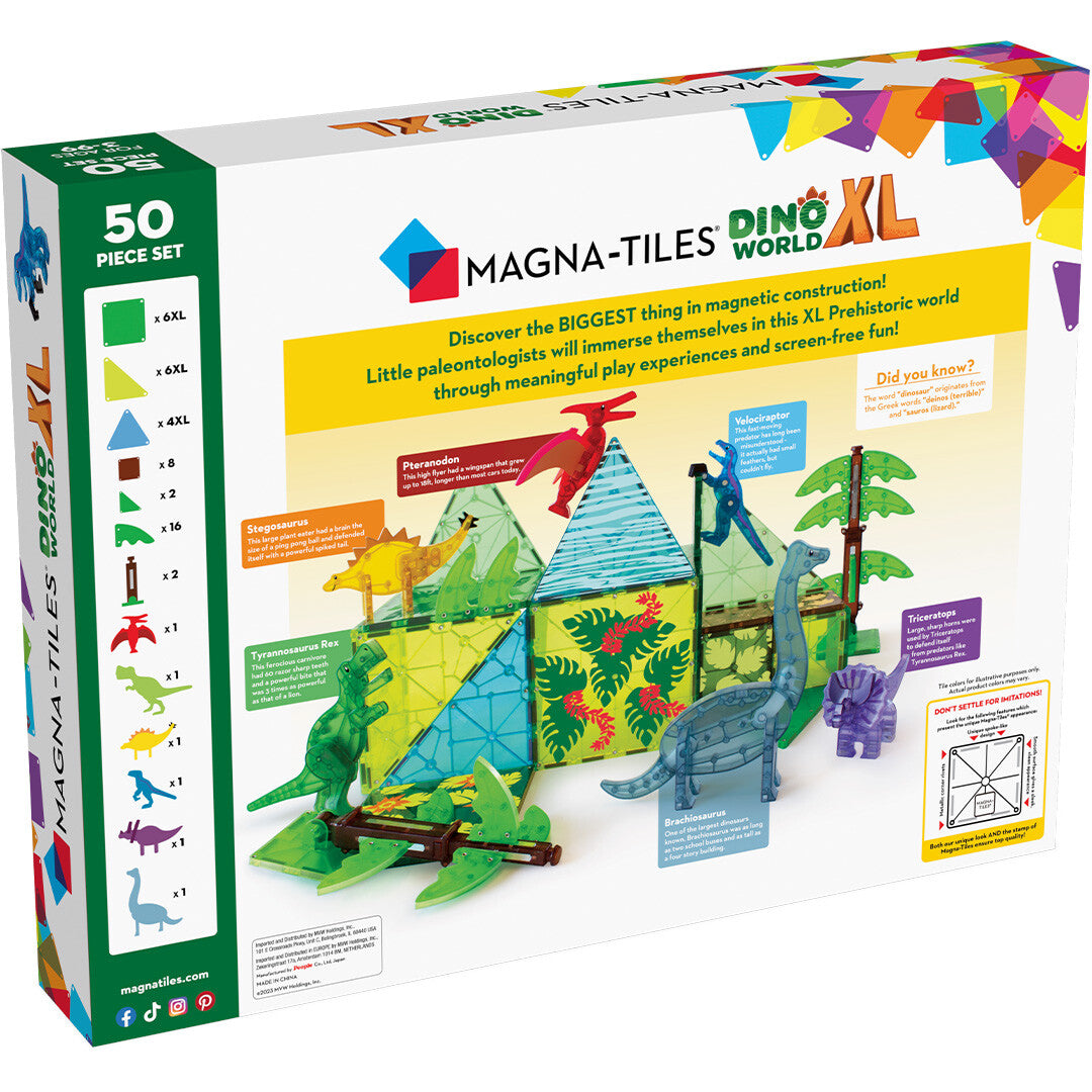 magna-tiles magnetische tegels dino world xl - 50st  | 880671520058 | 5