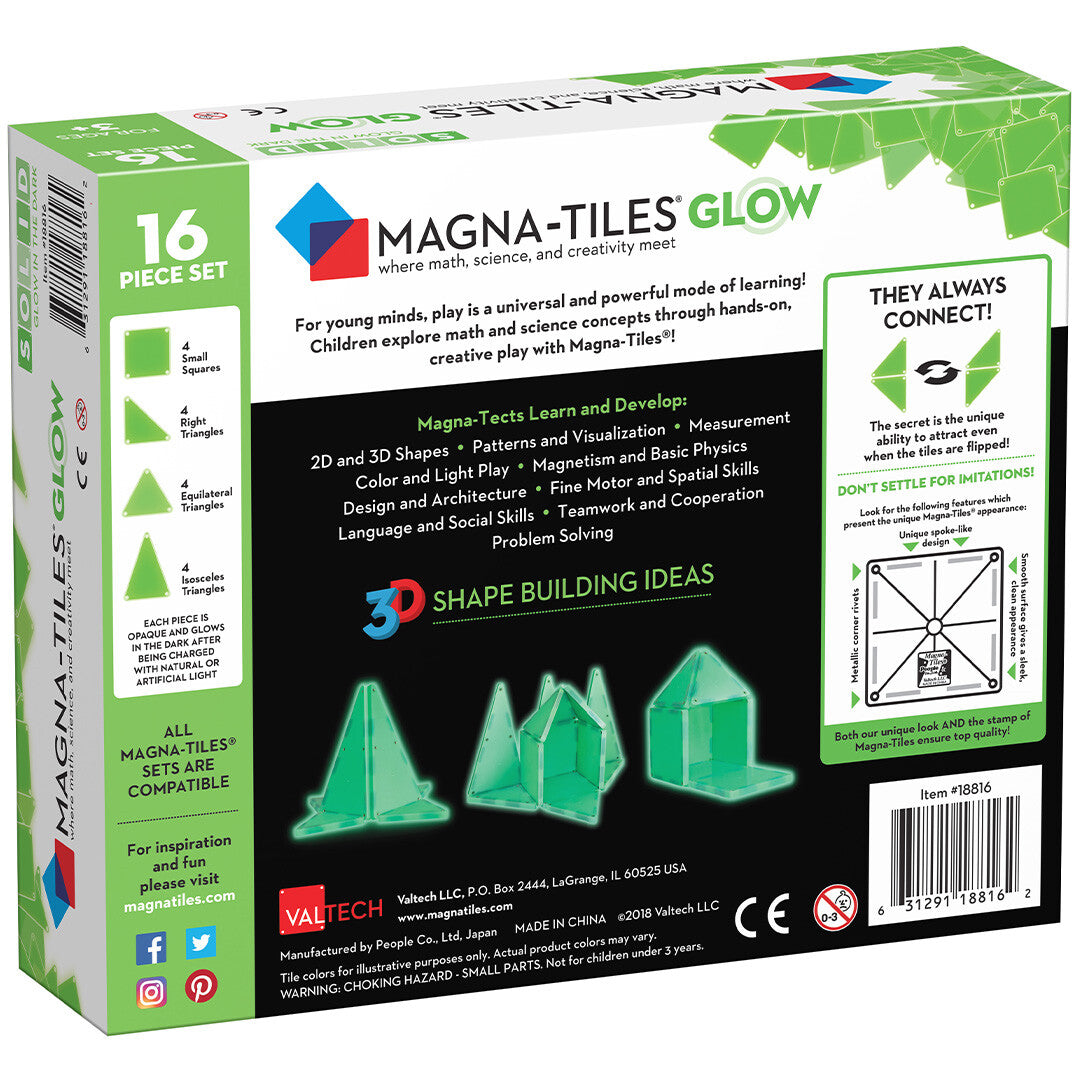 magna-tiles magnetische tegels glow in the dark  - 16st  | 631291188162 | 5