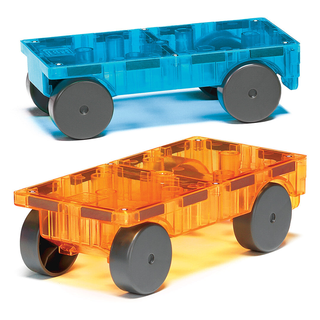magna-tiles uitbreidingsset cars - oranje blauw - 2st  | 16022BO | 1