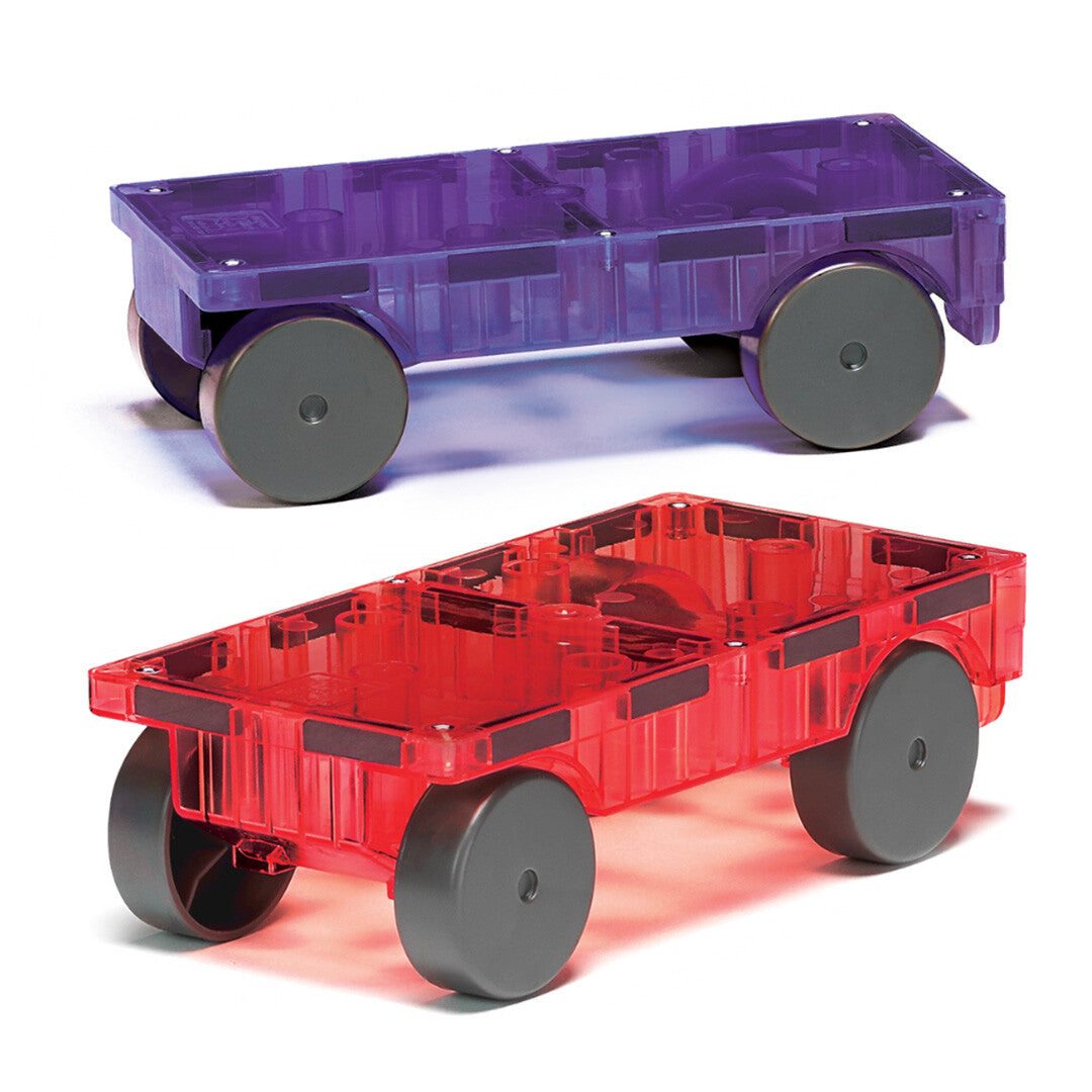 magna-tiles uitbreidingsset cars - rood paars - 2st  | 16022PR | 1