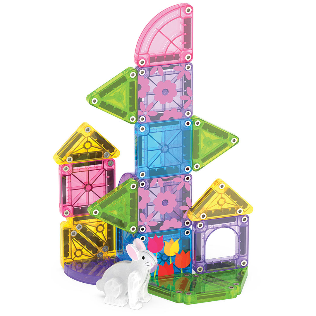 magna-tiles magnetische tegels micromags travel set spring garden - 24st |  4