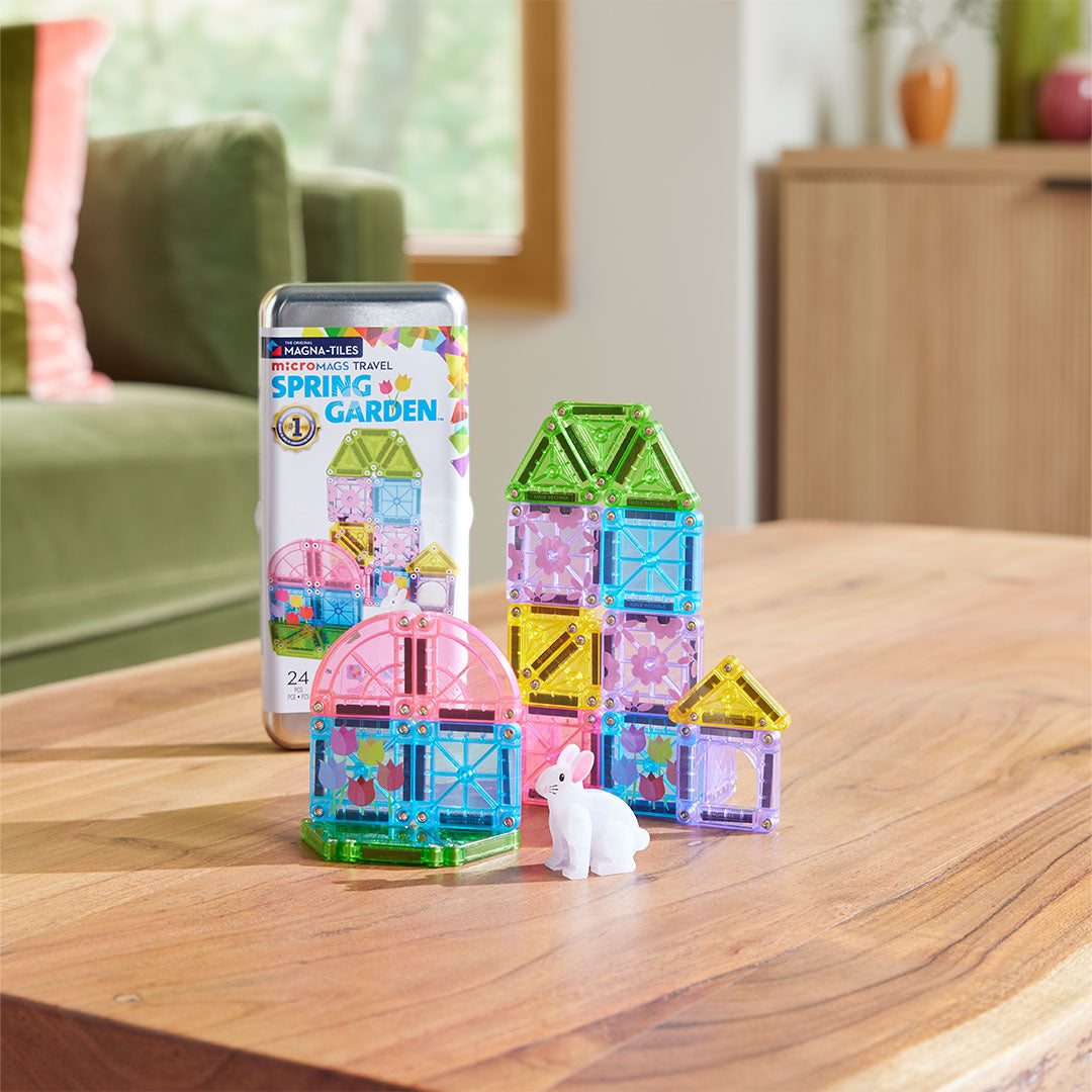 magna-tiles magnetische tegels micromags travel set spring garden - 24st |  6