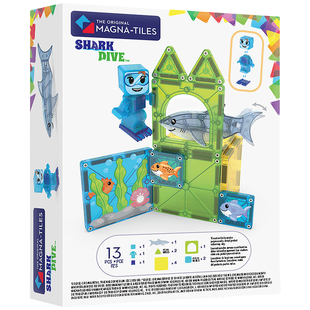 magna-tiles magnetische tegels shark dive - 13st | 262013SD | 