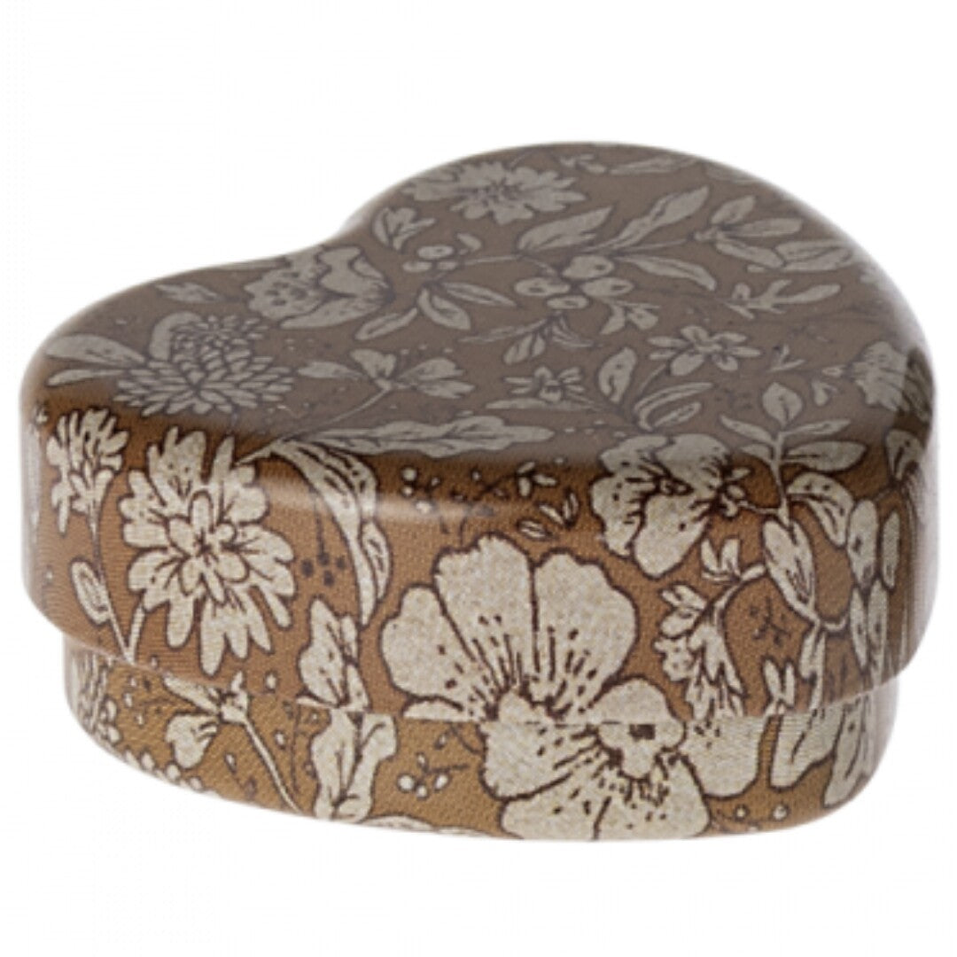 maileg hartvormige doosjes - blue ocher blossom - 2st | 19-4602-01 | 1