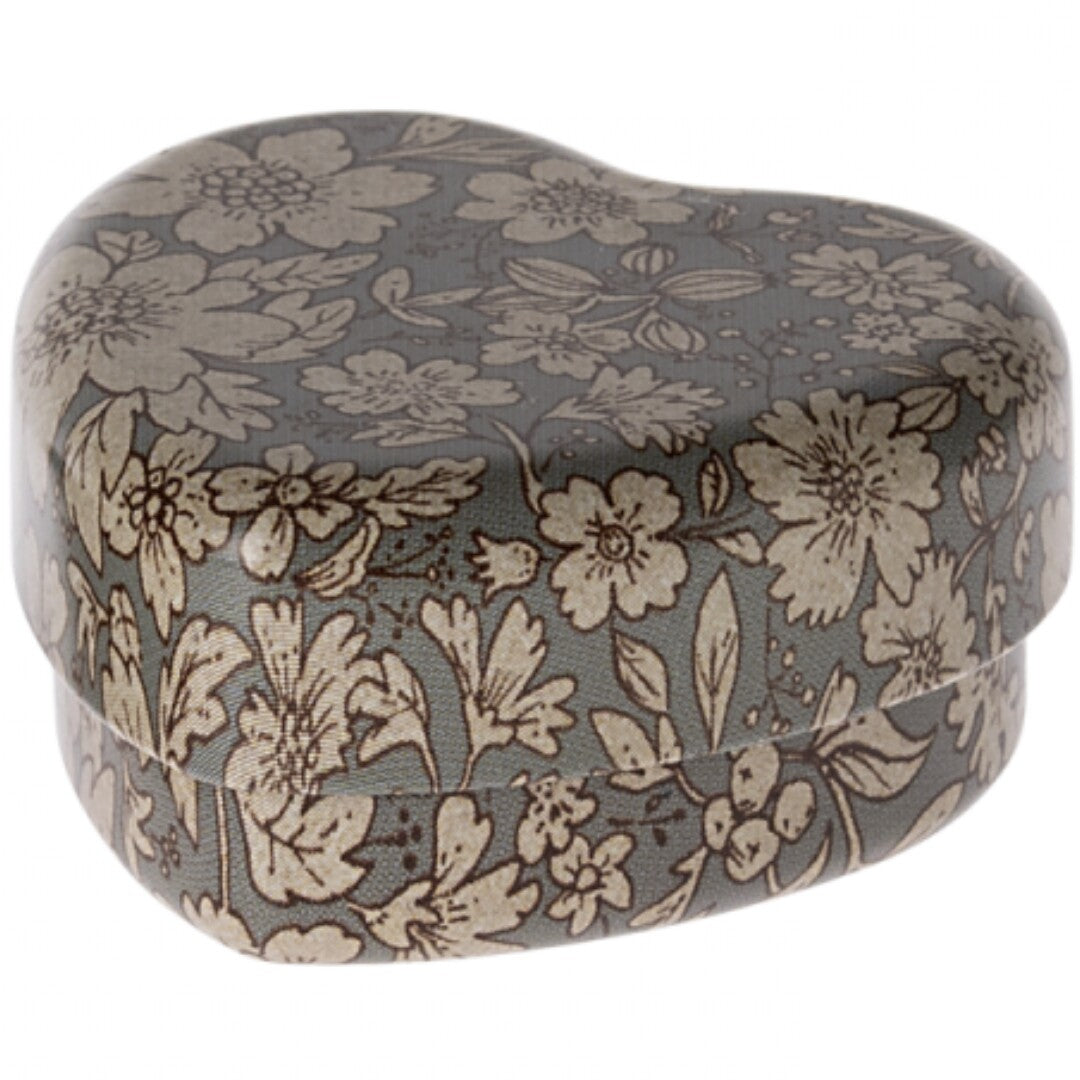 maileg hartvormige doosjes - blue ocher blossom - 2st | 19-4602-01 | 2