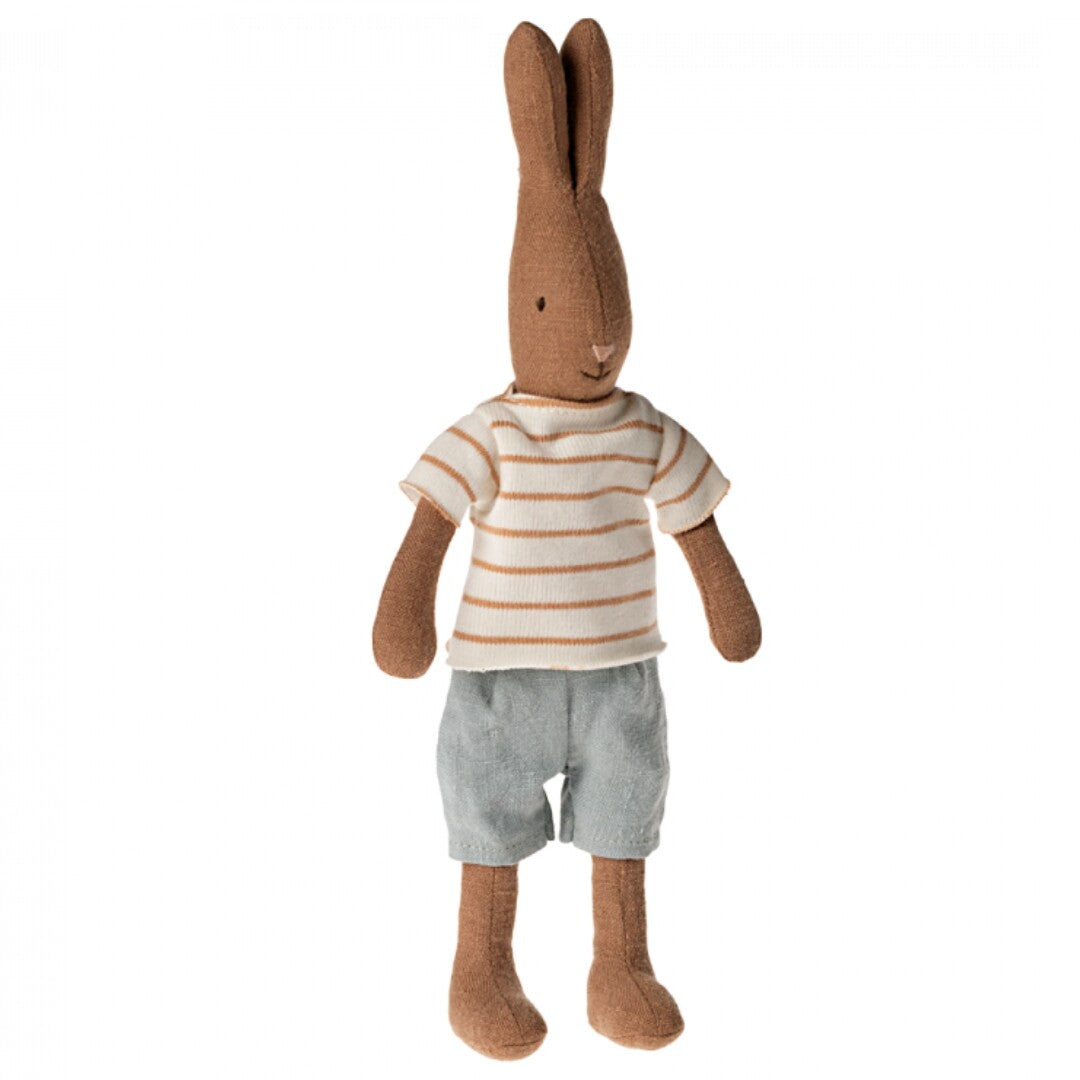 maileg knuffelkonijn gestreept shirt en korte broek - maat 1 - 26 cm  | 16-4120-00 | 0