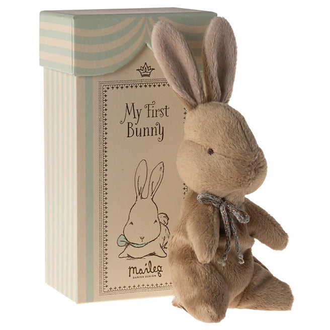 maileg knuffelkonijn my first bunny  - brown - 19 cm | 16-4996-01 | 0