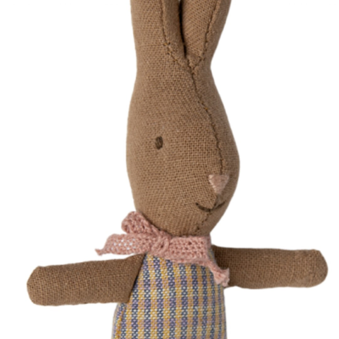 maileg knuffelkonijn - my - rose blue check - 11 cm  | 16-4000-00 | 1