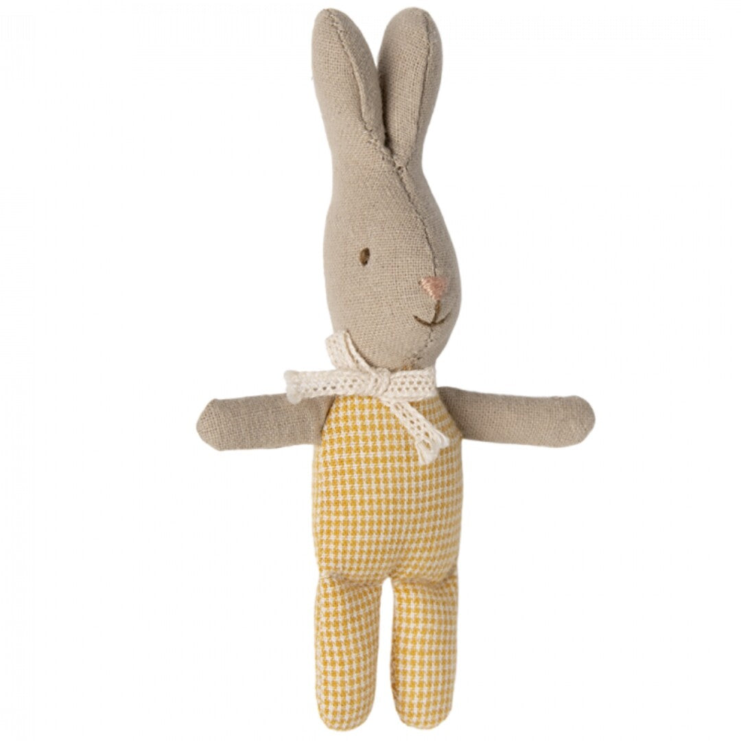 maileg knuffelkonijn - my - yellow check - 11 cm  | 16-4000-01 | 0