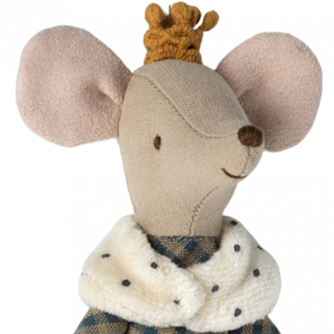 maileg knuffelmuis grote broer - prins met geruit shirt - 13 cm | 17-3203-00 PR30 | 1