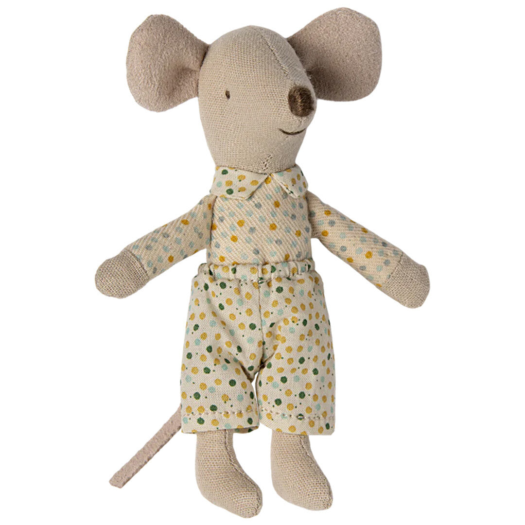 maileg knuffelmuis kleine broer in luciferdoosje - stippen - 11 cm | 17-4101-00 | 1