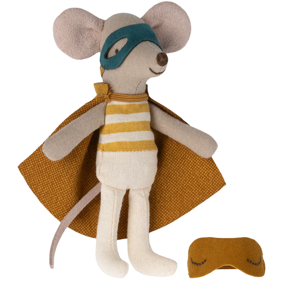 maileg knuffelmuis kleine broer- superheld - 11 cm  | 17-3101-00 | 1