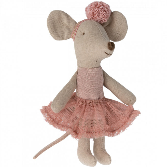 maileg knuffelmuis kleine zus ballerina - rose - 10 cm | 17-3105-00 | 0