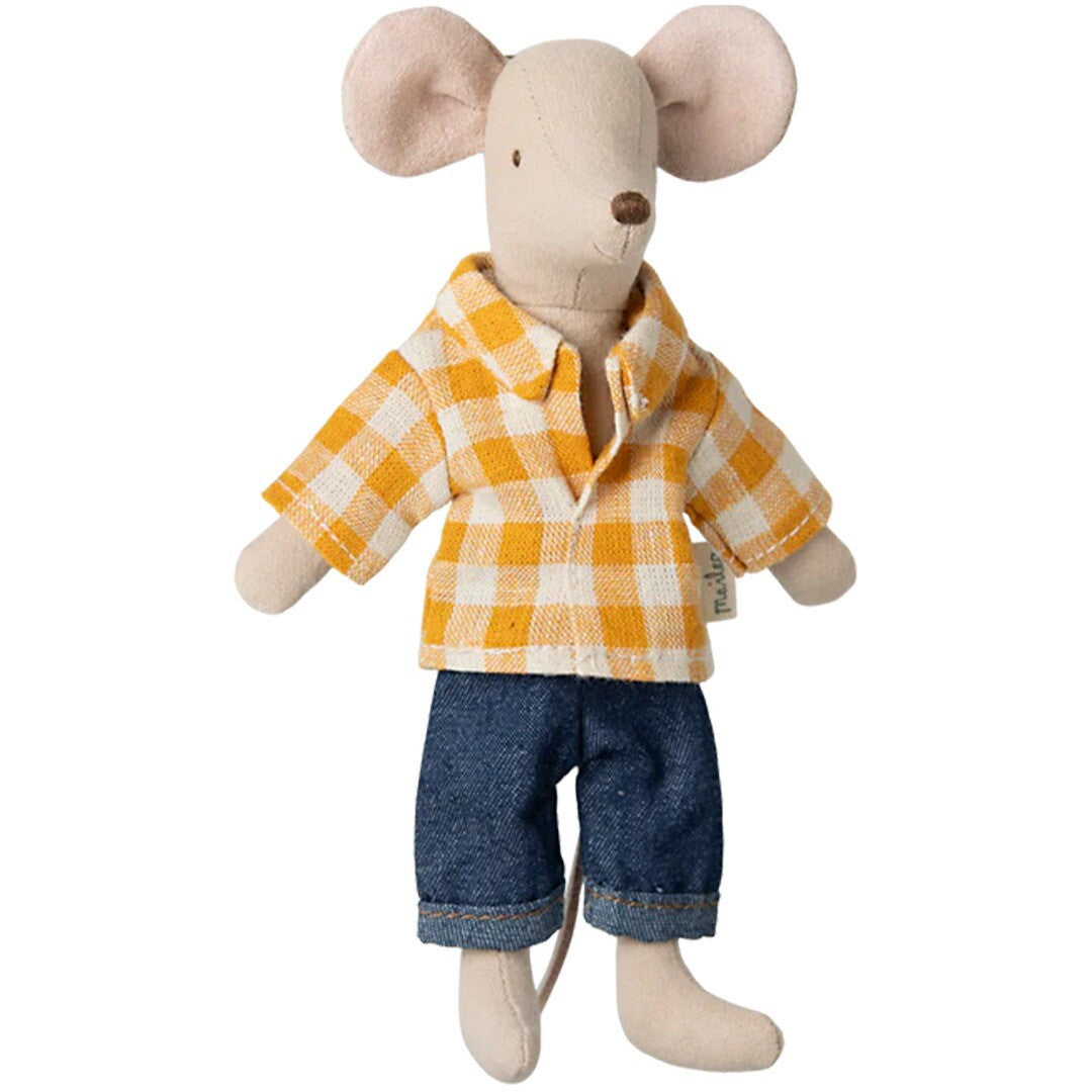 maileg knuffelmuis vader met overhemd - 15 cm | 17-5301-00 | 0
