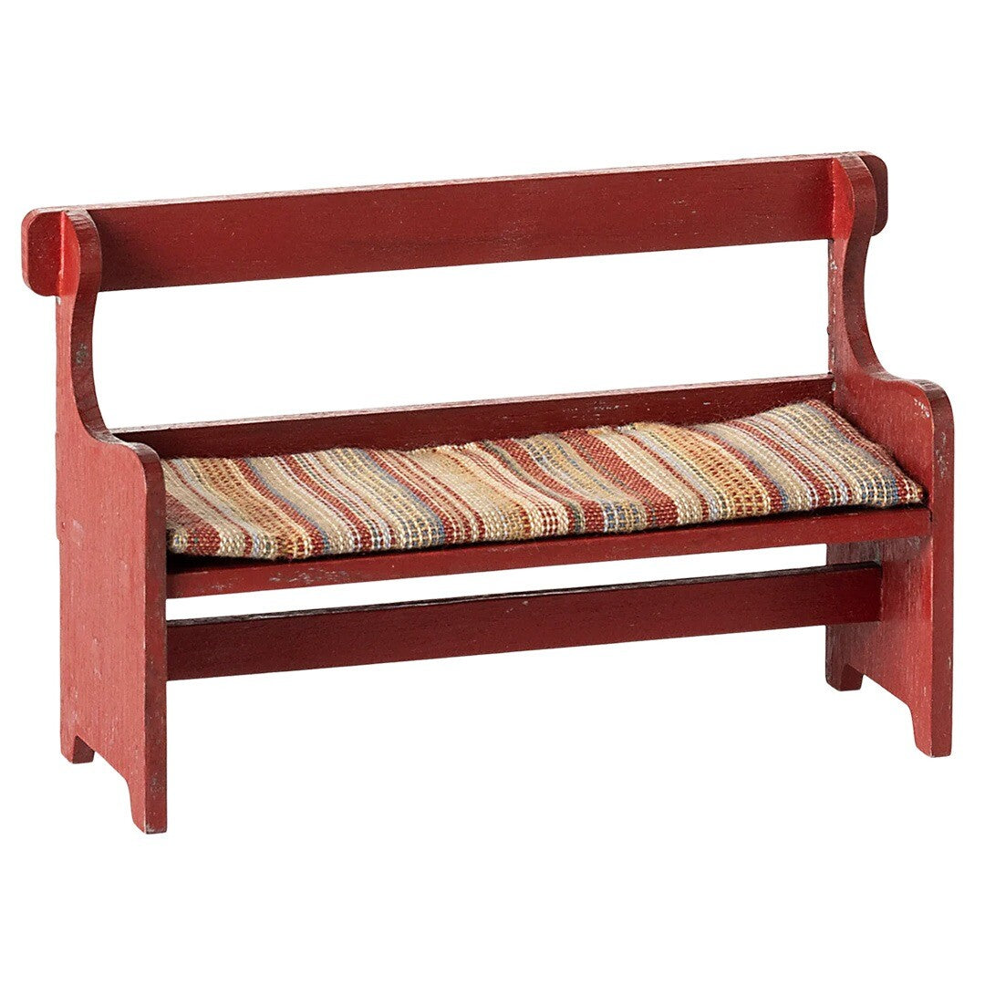 maileg poppenhuis bankje rood - 7,5 cm | 11-4009-01 | 0