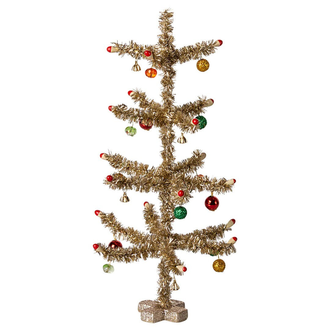 maileg poppenhuis kerstboom goud met decoratie - 25 cm | 14-4180-00 | 0