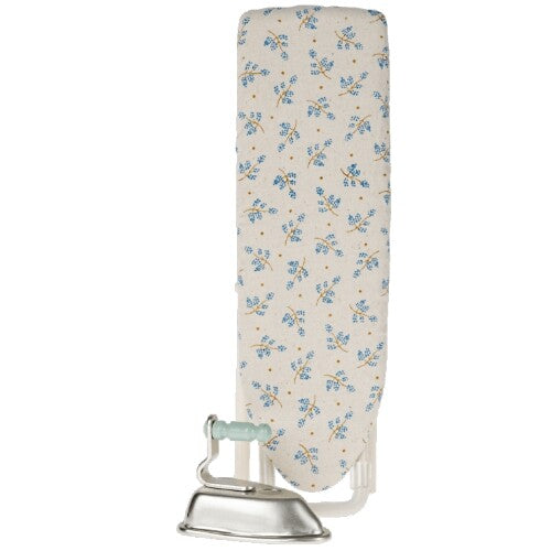 maileg poppenhuis strijkplank met strijkbout blauwe bloemen - 13 cm | 11-2111-00 | 0