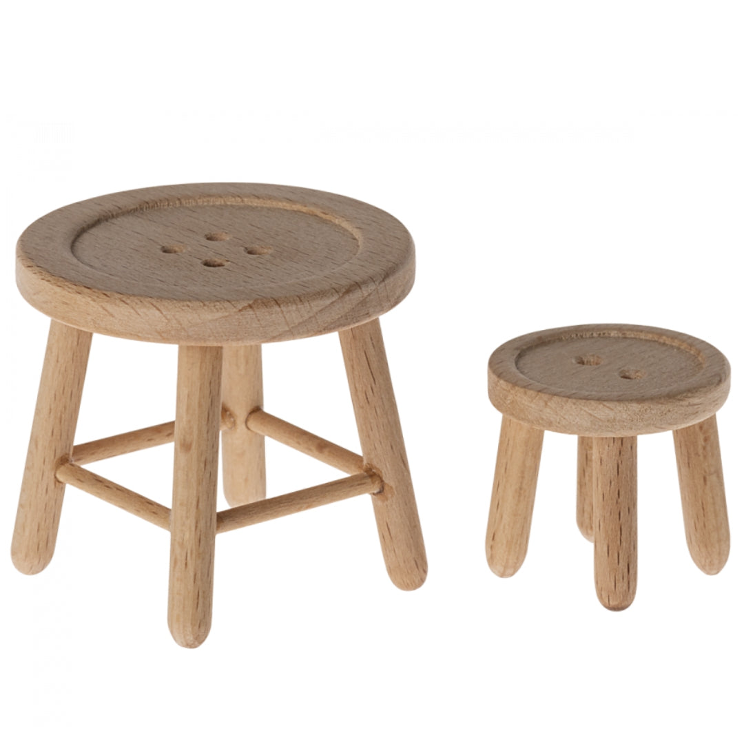 maileg poppenhuis tafeltje en kruk - 5 cm  | 11-4000-00 | 0