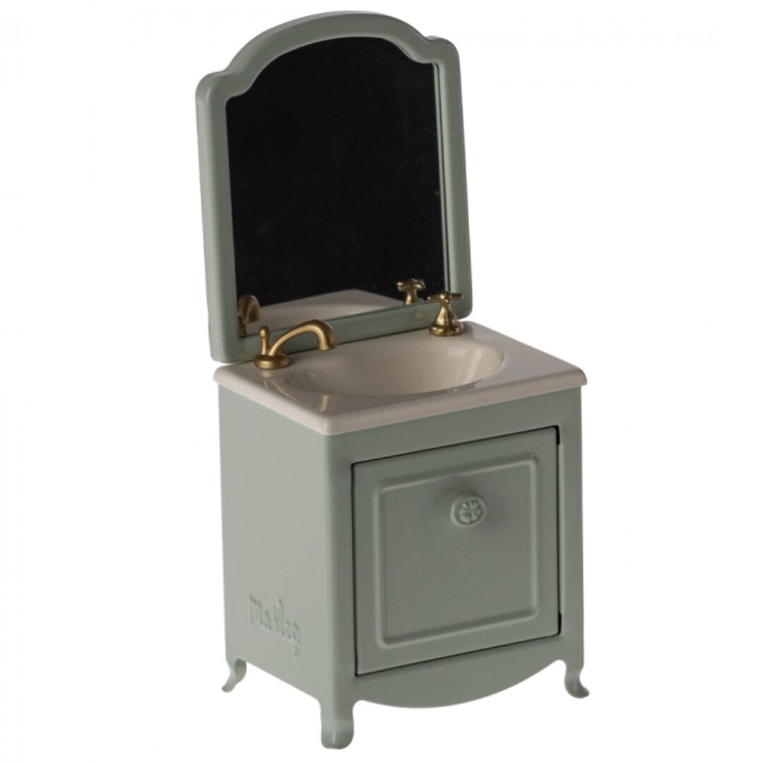 maileg poppenhuis wastafel met spiegel - mint - 15 cm | 11-4115-01 | 0