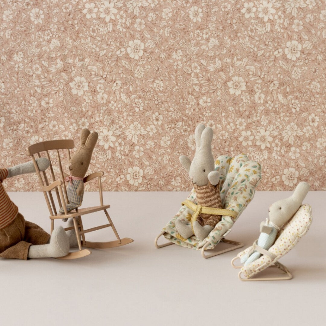 maileg poppenhuis wipstoeltje geschulpt bloemen - micro - 9 cm | 11-4402-00 | 3