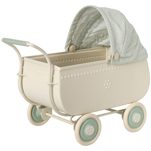 maileg poppenwagen - micro - blue - 15 cm | 11-2103-01 | 0