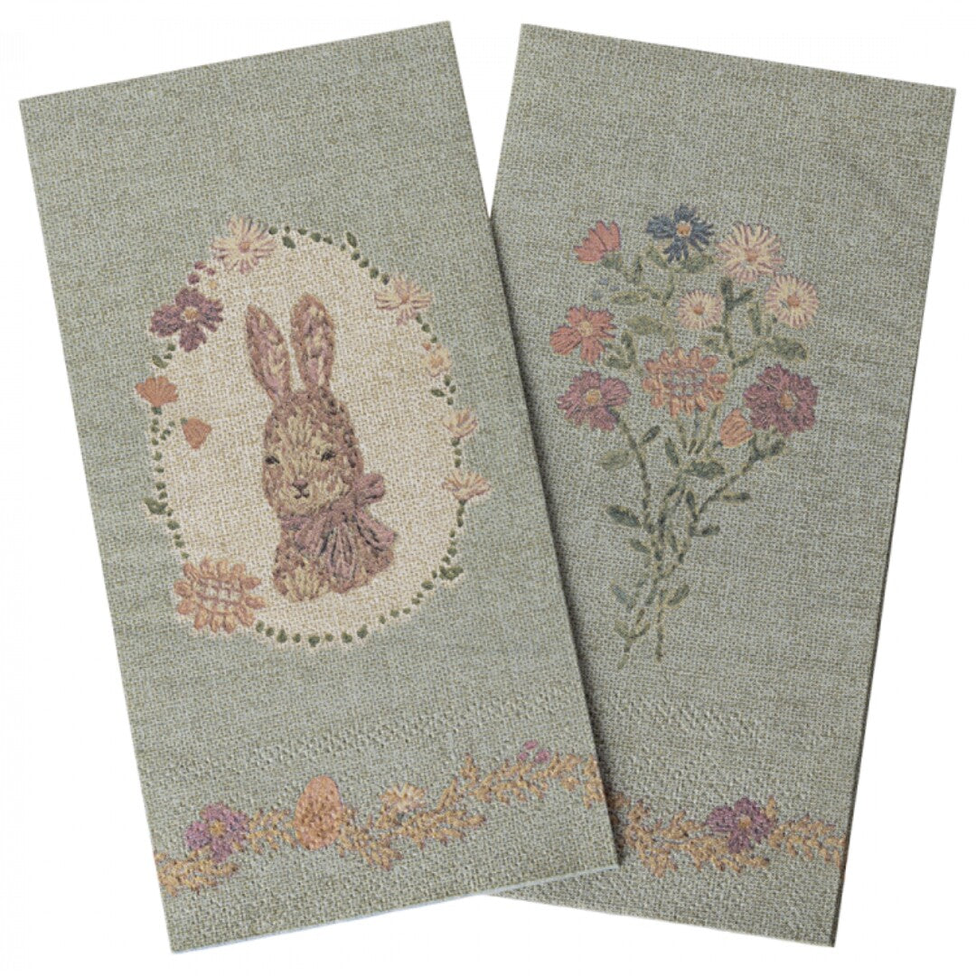 maileg servetten lapin de pâques - green rose - 16st  | 18-4100-00 | 0