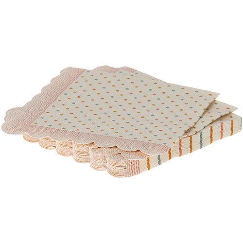 maileg servetten stippen - roze - 16st | 15-1300-01 | 1