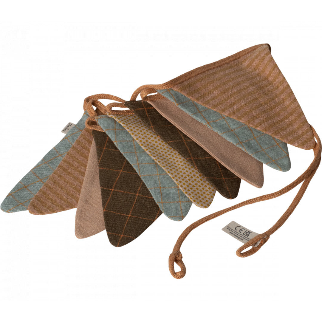 maileg stoffen vlaggenslinger ocher - 280 cm | 19-3541-01 | 1