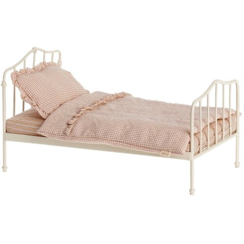 maileg vintage poppenbed wit geruit - mini | 11-2116-01 | 0