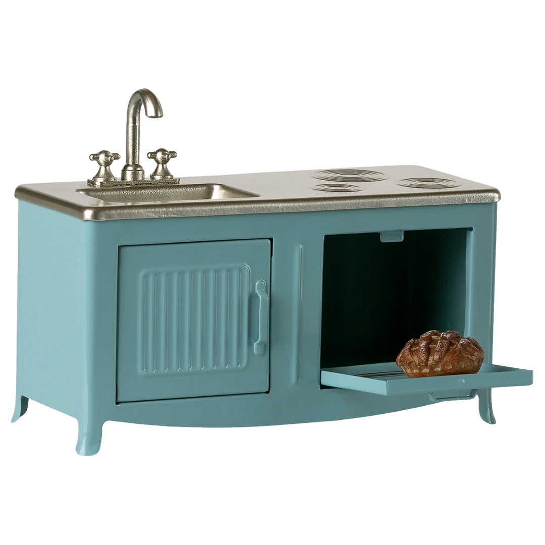 maileg poppenhuis keuken - blauw - 14 cm | MAIL11-6100-01 | 1