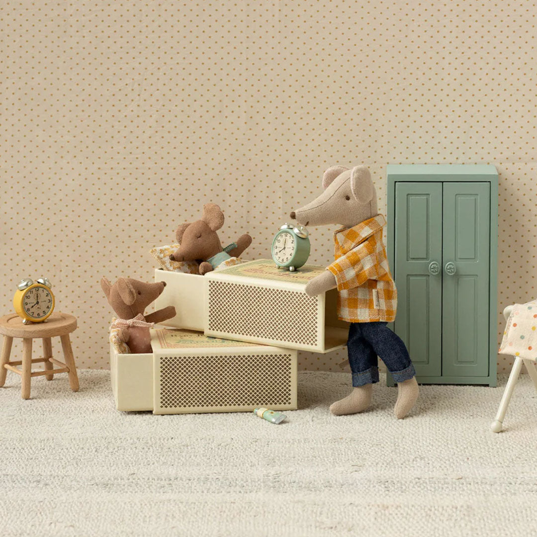 maileg knuffelmuis babymuis in luciferdoosje - blue - 10 cm | 17-5001-00 | 1