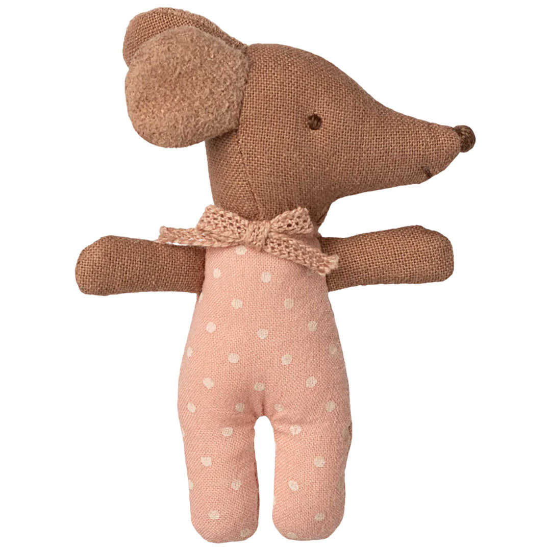 maileg knuffelmuis babymuis in luciferdoosje - rose - 10 cm | 17-5002-00 | 2