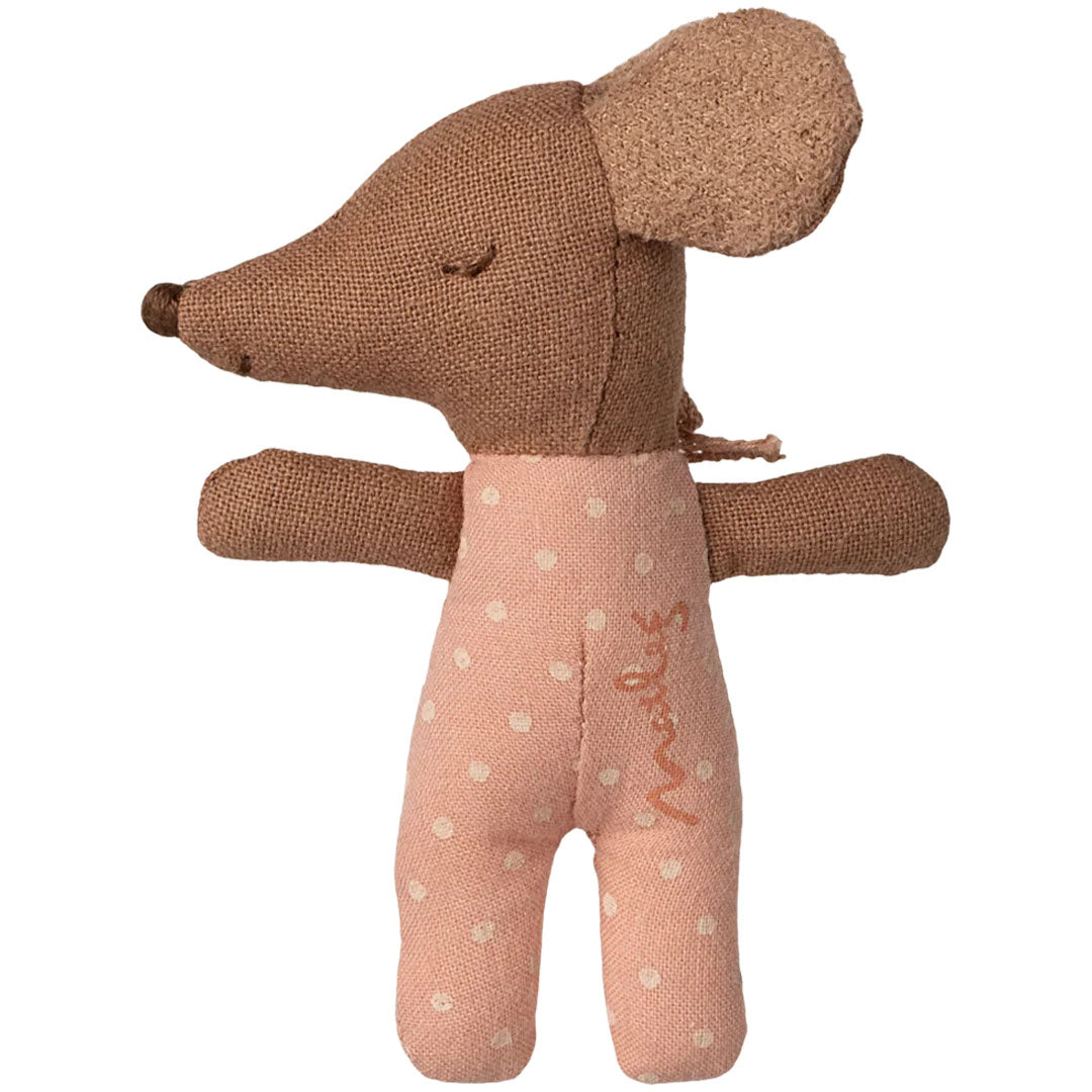 maileg knuffelmuis babymuis in luciferdoosje - rose - 10 cm | 17-5002-00 | 3