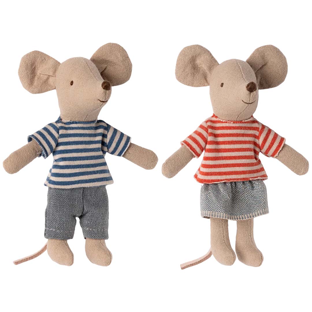 maileg knuffelmuis kleine broer en zus - louimax en stella - 11 cm | 17-5111-00 | 0
