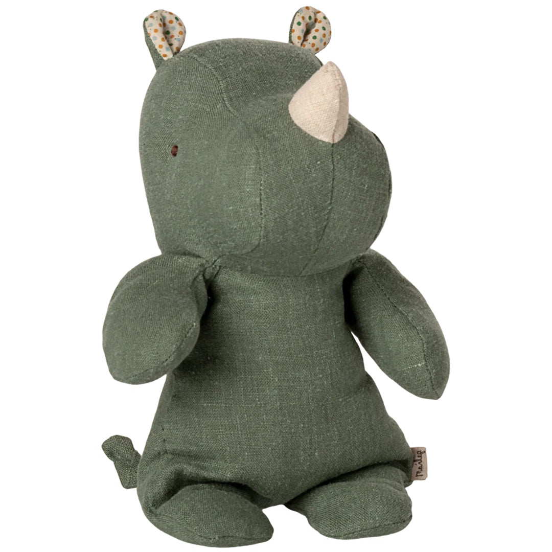 maileg knuffelneushoorn safari friends - sage - 22 cm | 16-5618-01 | 0