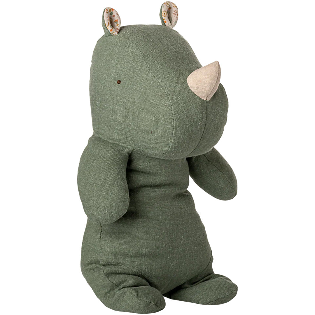 maileg knuffelneushoorn safari friends - sage - 34 cm | 16-5619-01 | 0