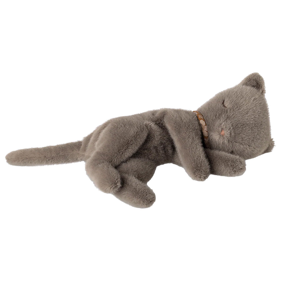 maileg peluche chat sleeping kitten - gris - 35 cm