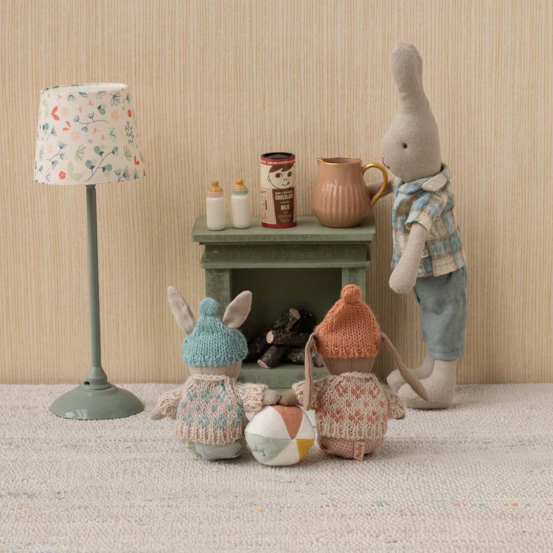 maileg poppenhuis open haard - dusty green | 11-5013-00 | 1