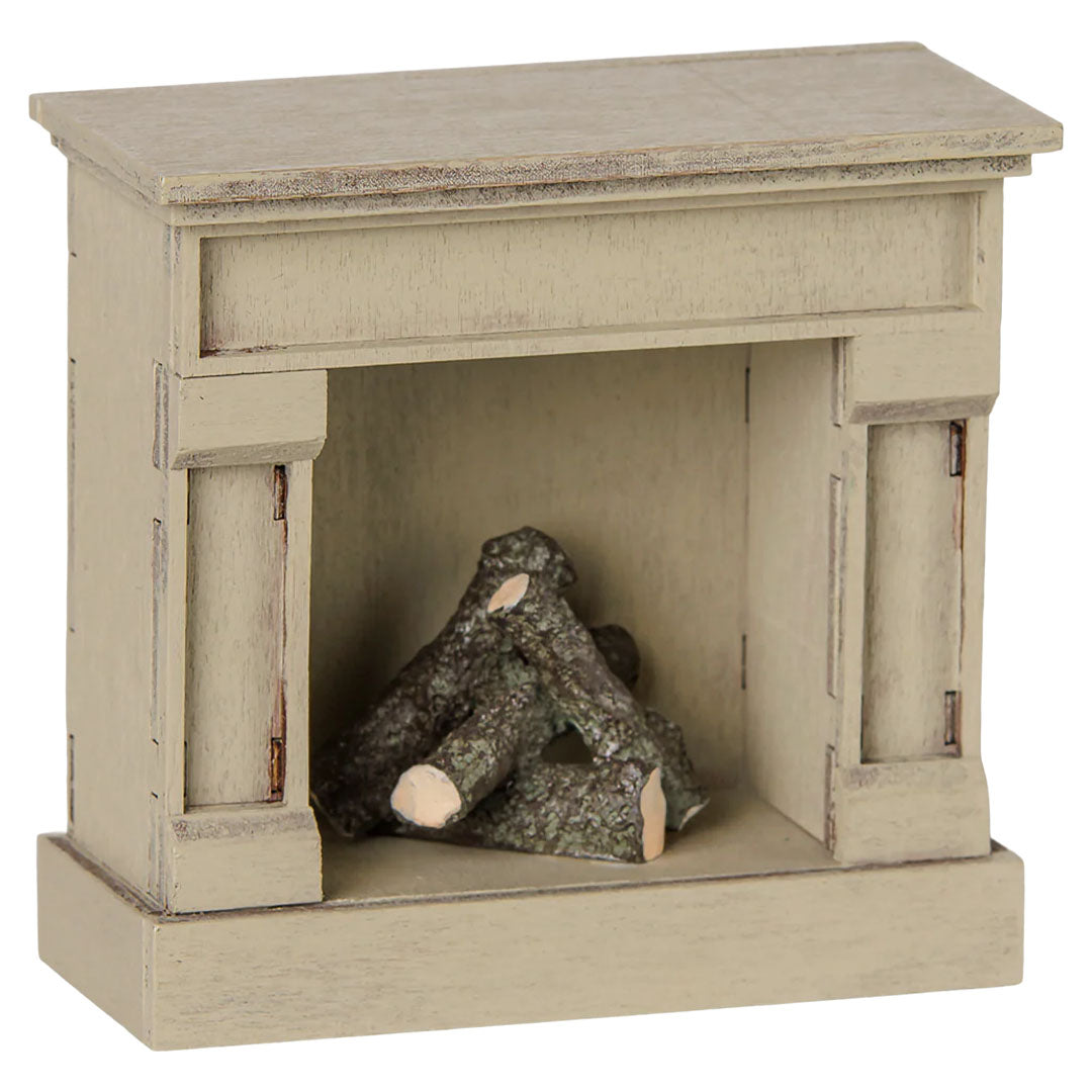 maileg cheminée de maison de poupée - blanc cassé - 8,5 cm