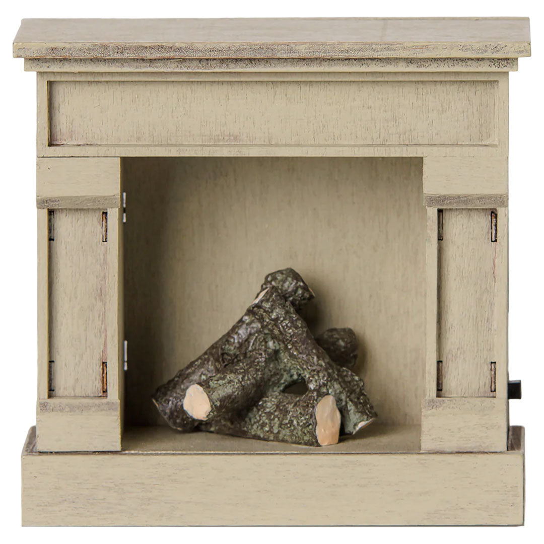 maileg cheminée de maison de poupée - blanc cassé - 8,5 cm