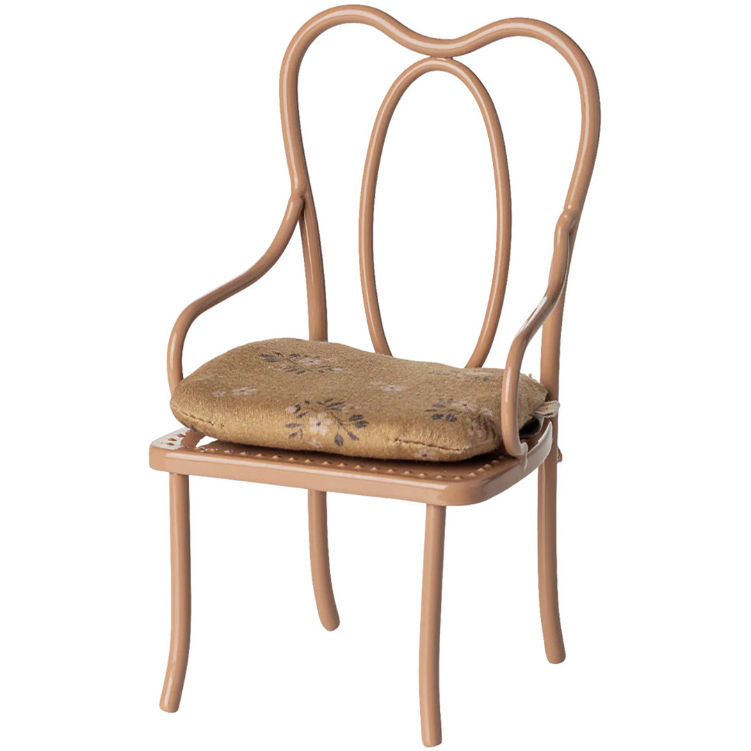 maileg chaise vintage maison de poupées – dark powder – 15,5 cm