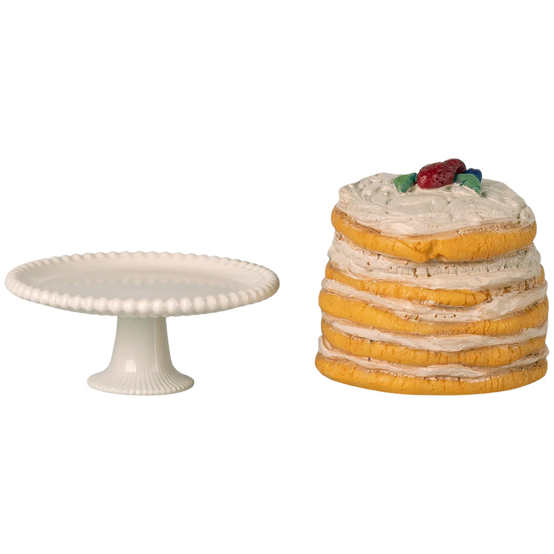 maileg poppenhuis taart met plateau - off white - 6 cm | 11-6304-00 | 4