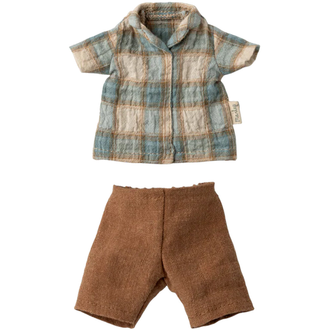 maileg-poppenkleding-geruit-shirt-en-bruine-broek-knuffelkonijn-maat-2-16-5223-01-1