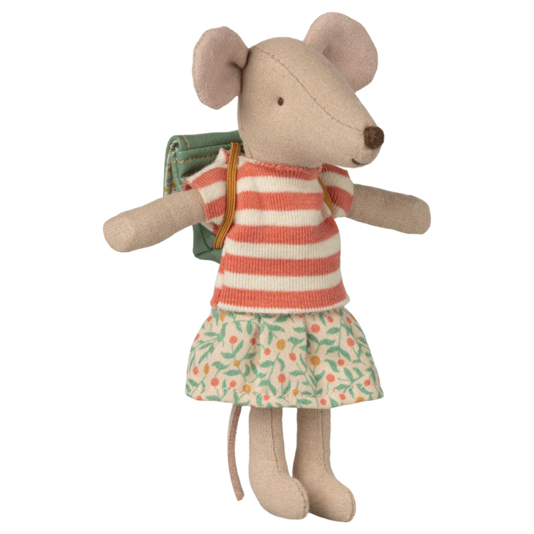 maileg knuffelmuis driewieler grote zus - groen - 13 cm | 17-6204-00 | 