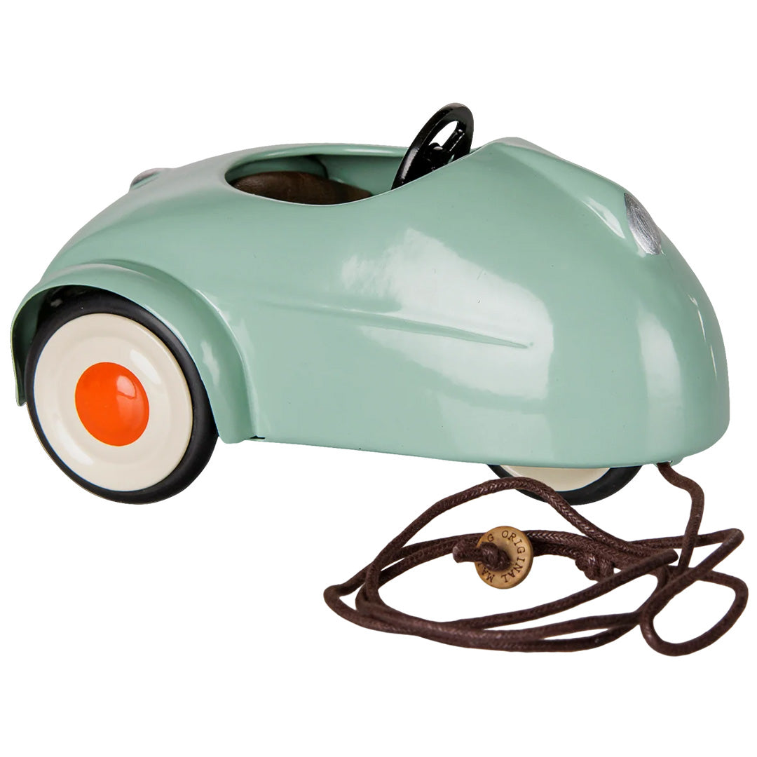 maileg speelauto met trekkoord - muis - light mint - 12,5 cm | 11-6107-01 | 