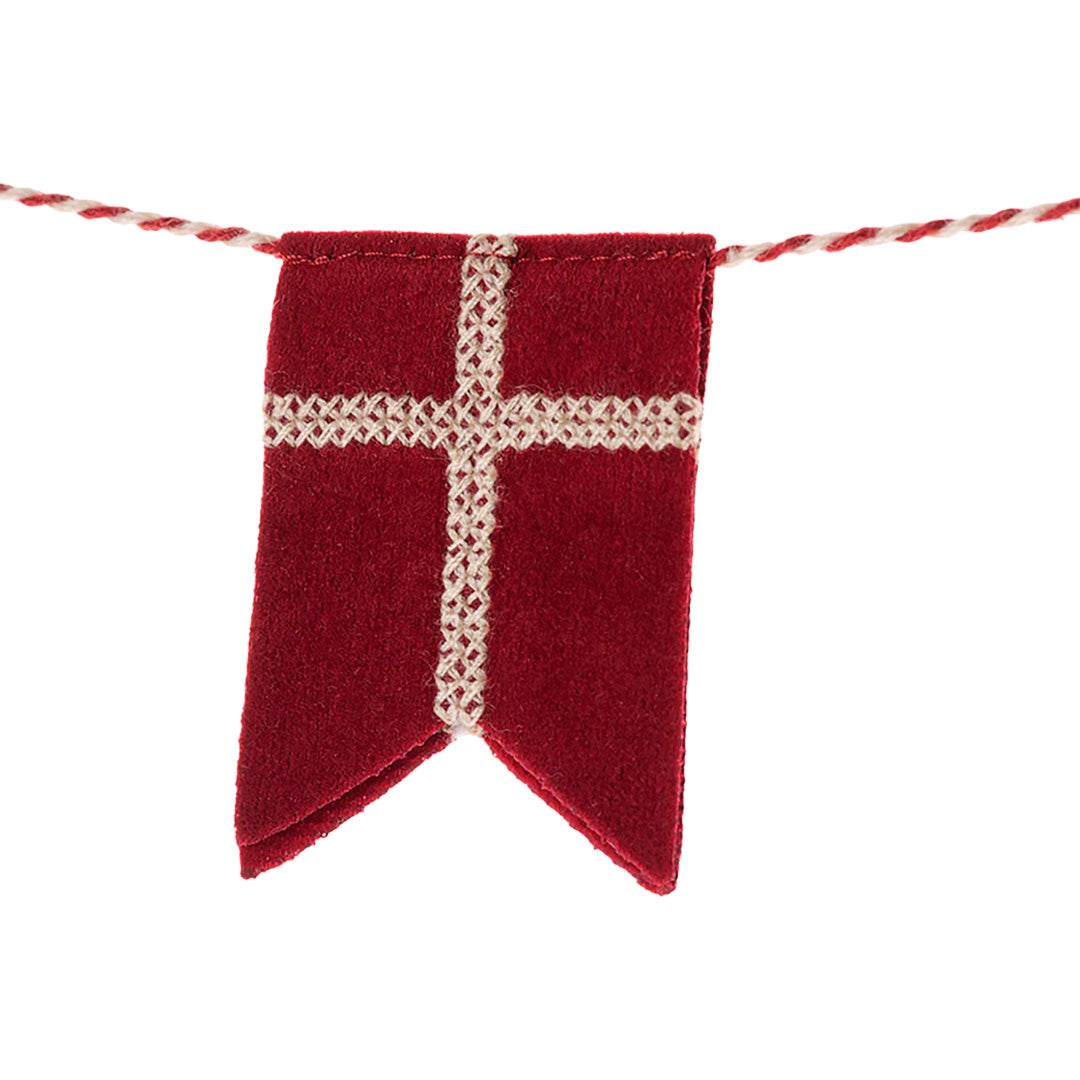 maileg stoffen vlaggenslinger dannebrog 170 cm | 19-5100-00 | 2