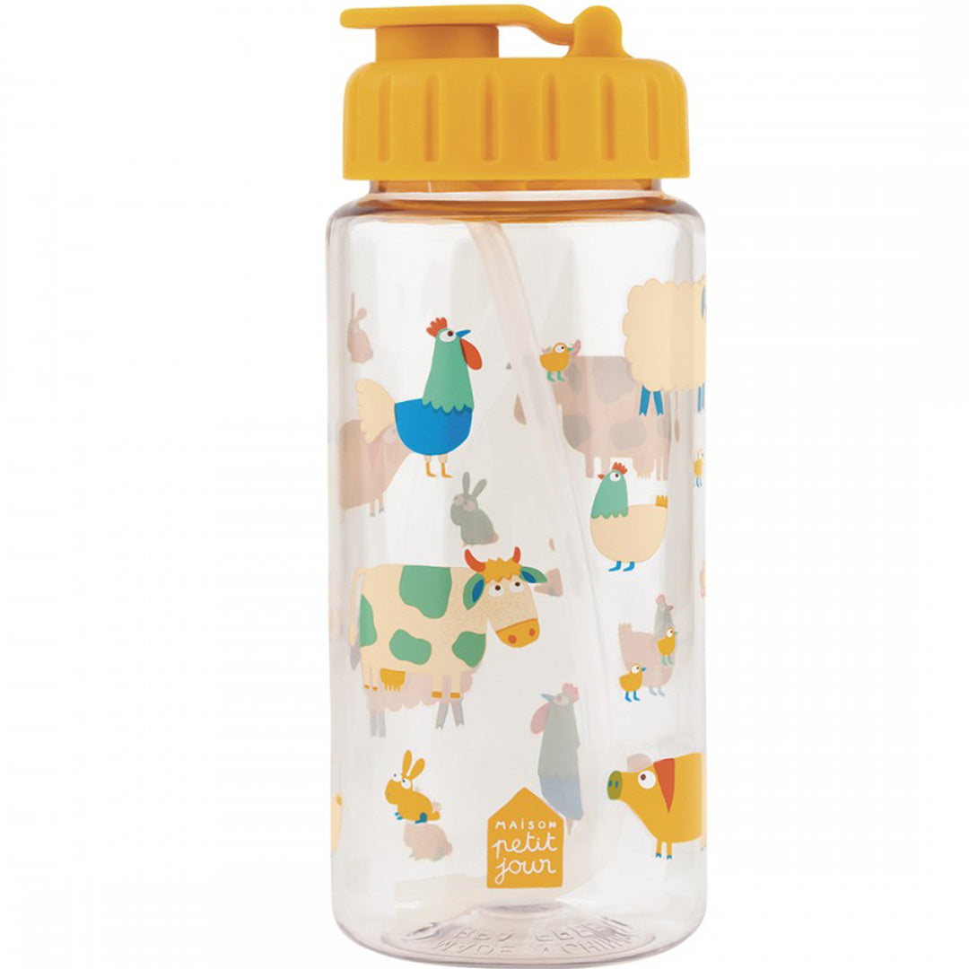 maison petit jour drinkfles de boerderij - geel - 350 ml | AF900T | 0